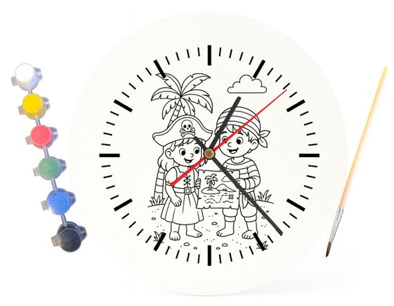 Дитячий набір для творчості годинник розмальовка Пірати 30 см (Г0063) | Зображення 3