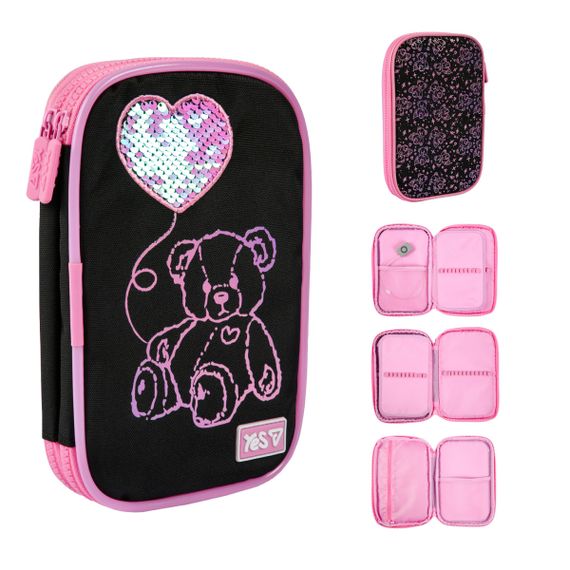 Пенал м'який із LED YES PH-35 Pink Bear 533777 4х16х24 см