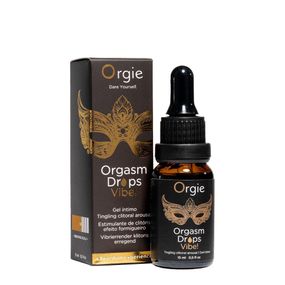 Возбуждающие капли для клитора Orgie Orgasm Drops Vibe!, 15 мл, тепло-холод, эффект вибрации Sex Aura
