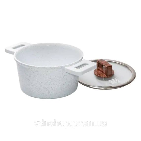 Кастрюля MGC алюминиевая с антипригарным покрытием 3 л белая HP-4-440 | Зображення 2