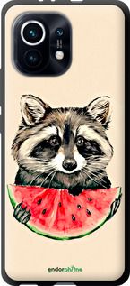 Чохол на Xiaomi Mi 11 Єнотик з кавуном "4605b-2253-2448"