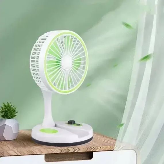 Настільний вентилятор з LED підсвіткою та USB, KC-7900 / Міні-вентилятор настільний акумуляторний