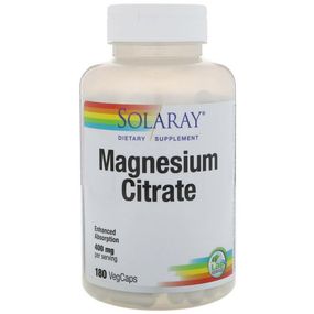 Микроэлемент Магний Solaray Magnesium Citrate 400 mg 180 Veg Caps