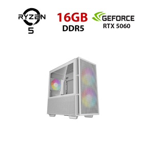 Ігровий ПК STALKER (CH360 White) Tower / AMD Ryzen 5 8400F (6 (12) ядер по 4,2 - 4,7 ГГц) / 16 ГБ DDR5 / 256 ГБ SSD + 1000 ГБ HDD / nVidia GeForce RTX 5060, 8 ГБ GDDR7, 128-біт б/в