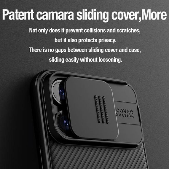 Карбонова накладка Nillkin CamShield Pro для Apple iPhone 15 Pro (6.1") Black | Зображення 5