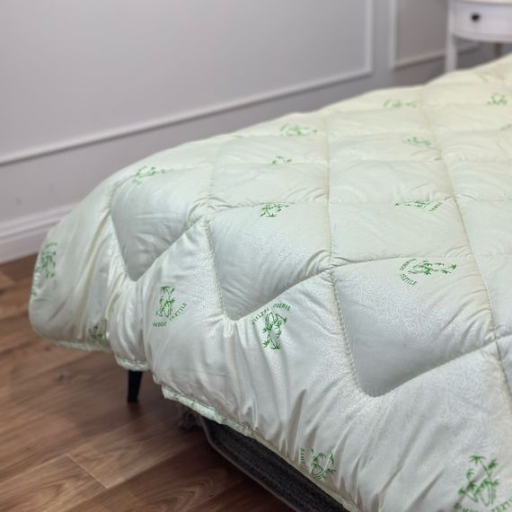 Ковдра полуторна стьобана зимова з бамбукового волокна Leri Max 21528 145х210 см салатова | Зображення 4