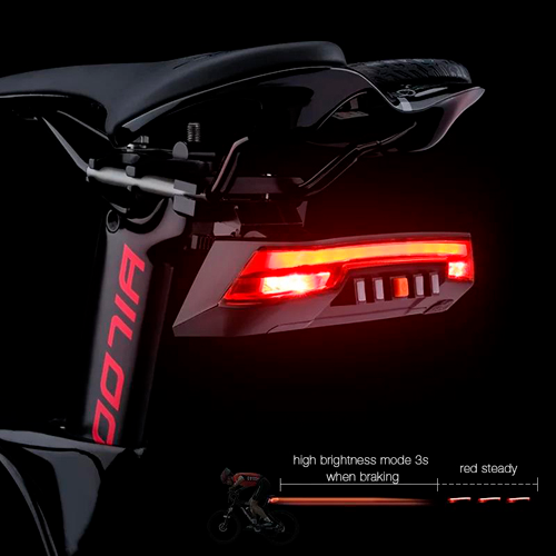 Задній габаритний велоліхтар з поворотами 0118-A9, дистанційний пульт, ЗП Type-C, АКБ CR2032 | Зображення 2