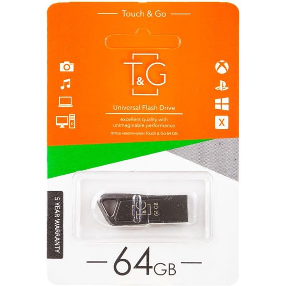 Флеш-драйв USB 3.0 Flash Drive T&G 114 Metal Series 64GB Черный