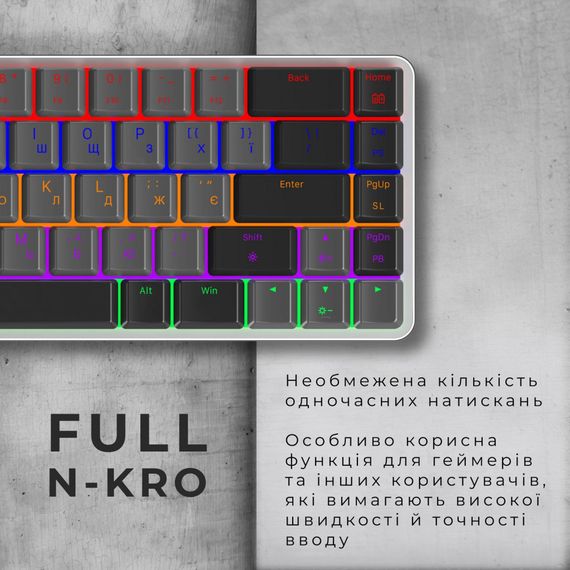 Клавіатура GamePro MK122R Red Swich Low Profile Wireless Dark Gray (MK122R) | Зображення 9