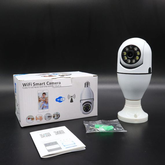 Панорамна IP камера відеоспостереження в цоколь Е27, Smart Camera / Бездротова WiFi камера з датчиком руху | Зображення 9