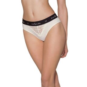Трусики з широкою гумкою і мереживом Passion PANTIES ecru, L
