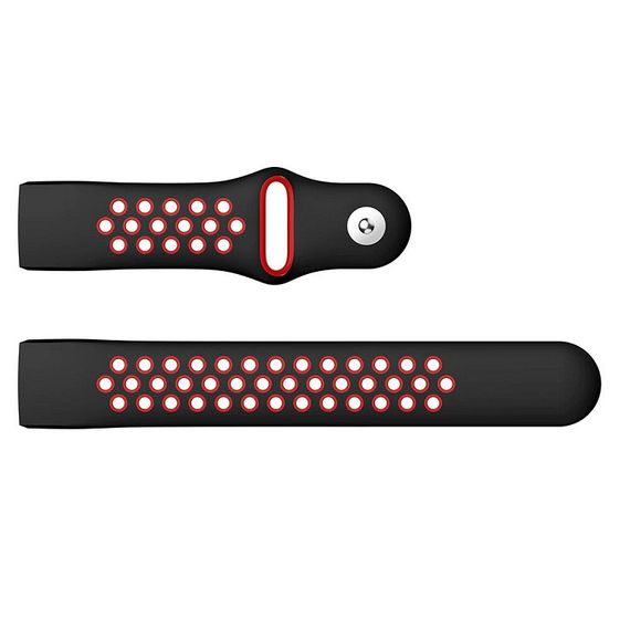 Силіконовий ремінець Primo з перфорацією для фітнес браслета Fitbit Charge 3 / 4 - Black&Red / розмір L | Зображення 3