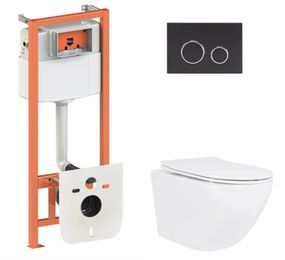 Набір Qtap Nest 4 в 1 для підвісний унітаз Jay Ultra Quiet 520x360x320 + комплект інсталяції QT07335175W48192