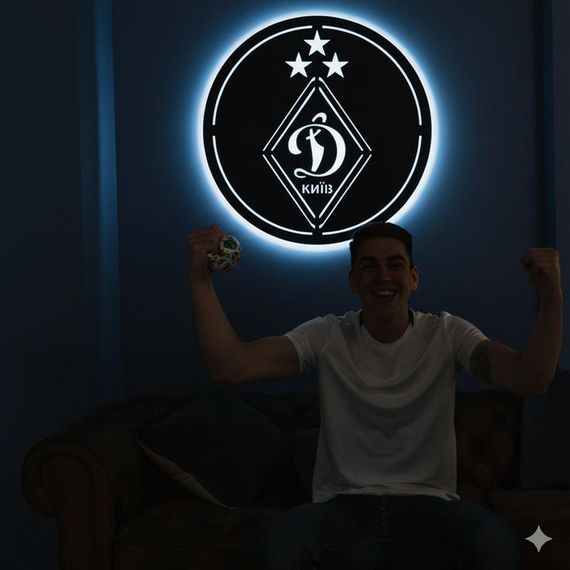 Панно декоративная картина на стену ФК Динамо Киев LED подсветка 400х400 acr-p000092 | Зображення 2