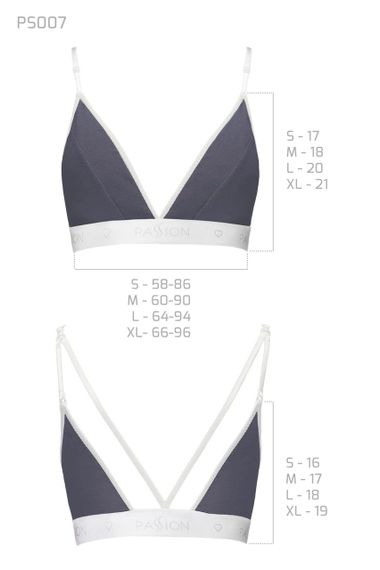 Спортивний топ з подвійними бретелями Passion PS007 TOP L, dark grey sexstyle | Зображення 2