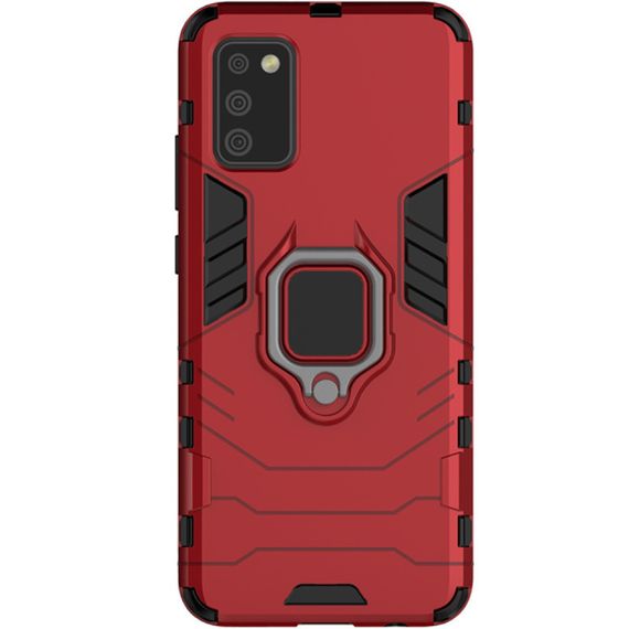 Ударопрочный чехол Transformer Ring for Magnet для Samsung Galaxy A02s Red | Зображення 1