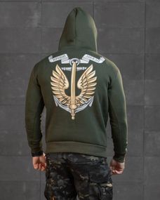 Худі CELEO на флісі Вірний завжди олива ВТ7987