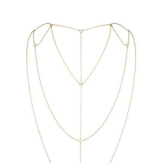 Цепочка для спины Bijoux Indiscrets Magnifique Back and Cleavage Chain - Gold, украшение для тела | Зображення 1