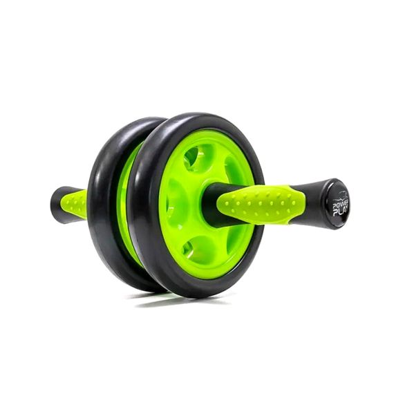 Колесо для преса подвійне PowerPlay 4327 Dual-Core Ab Wheel  Чорно-зелене | Зображення 1