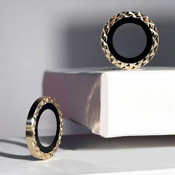 Захисне скло Metal Shine на камеру (в упак.) для Apple iPhone 15 Pro (6.1") / 15 Pro Max (6.7") Золотий / Gold | Зображення 4