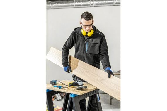 Кофта робоча Hoegert THEO HT5K903-M з капюшоном 65% бавовна, 35% поліестер чорна, M (50) | Зображення 2