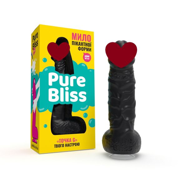 Мыло член Pure Bliss MINI на присоске, чёрное, 15 см sexstyle