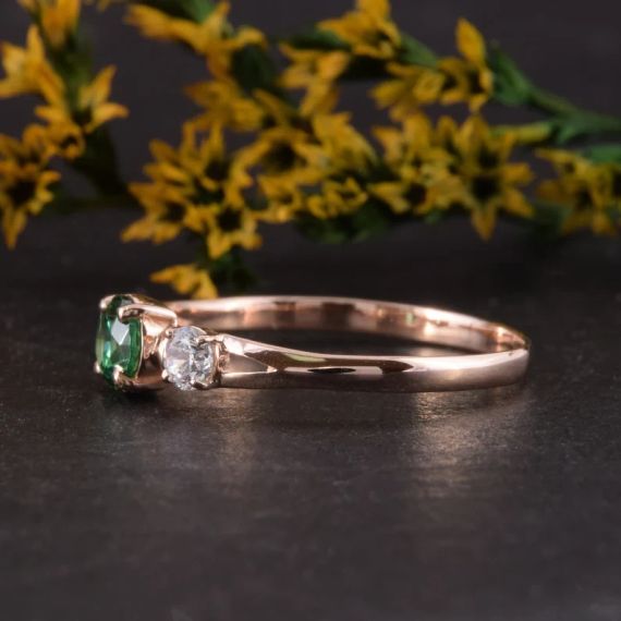 Кольцо из красного золота с фианитами 21.5 | Зображення 5