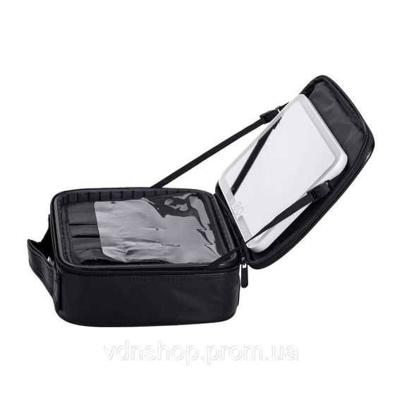 Органайзер косметичка з еко шкіри з дзеркалом та підсвічуванням 26×22×9 см HP-10-2AB | Зображення 5