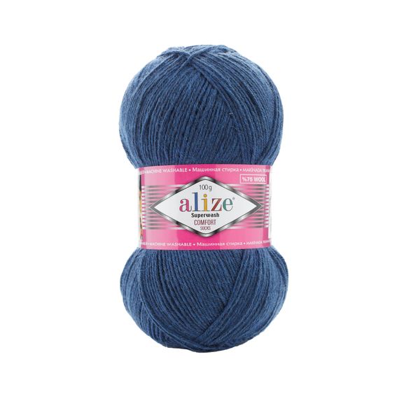 Alize Superwash Comfort Socks, синій джинс 846