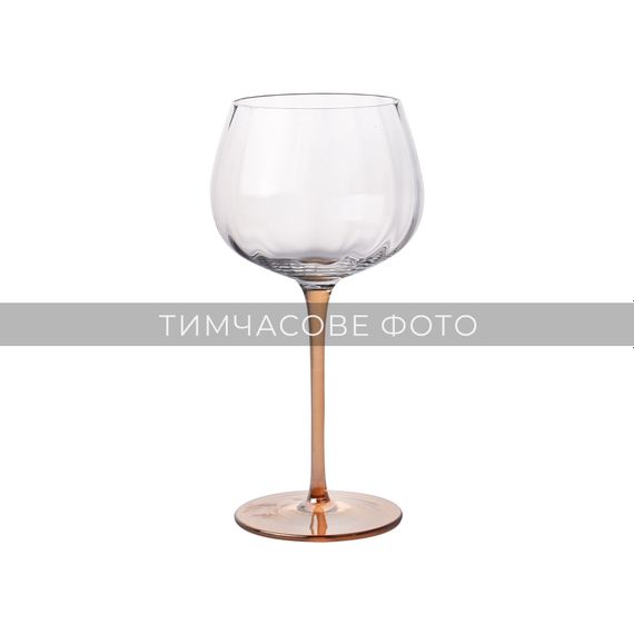 Набір келихів ARDESTO  для вина Black Mars Amber 420мл, 2шт, скло, прозоро-золотистий (AR2642G)