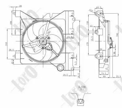 Вентилятор охолодження двигуна CITROouthen XSARA, BERLINGO/PARTNER 1.1-2.0 96-15 (335 мм), LORO (0090140010) | Зображення 3