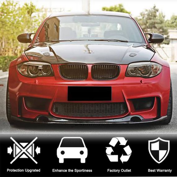 Накладка на передній бампер Lip V2 (для 1M E82, Карбон) для BMW 1 серія E81/82/87/88 2004-2011 рр | Зображення 1