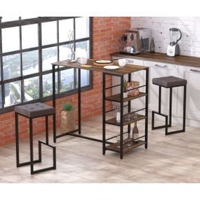 Стол барный со стеллажом Loft Design BSS-110 орех модена