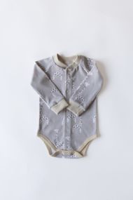 Боді з довгим рукавом інтерлок принт Жираф бежевий