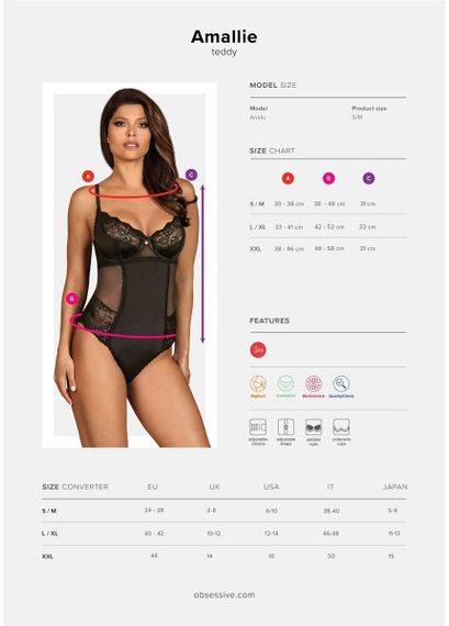 Боді Obsessive Amallie body S/M sexstyle | Зображення 6