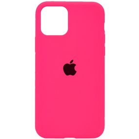 Чехол Silicone Case Full Protective (AA) для Apple iPhone 11 Pro Max (6.5") Оранжевый / Papaya Розовый / Barbie pink