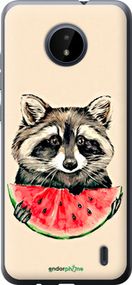 Чохол на Nokia C20 Єнотик з кавуном "4605u-2510-2448"