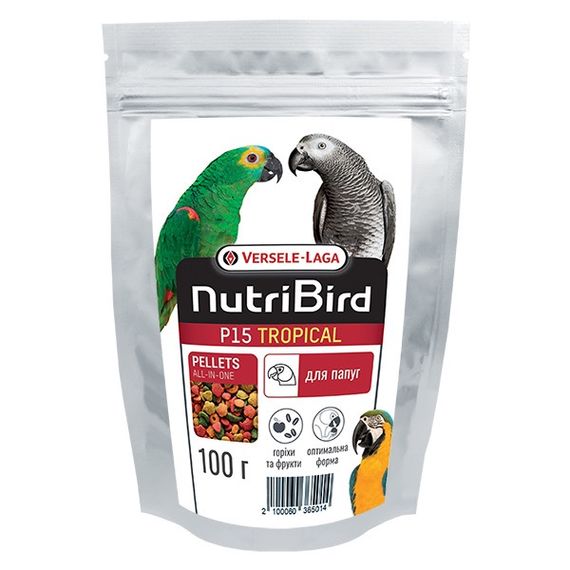 Корм для великих папуг Versele-Laga NutriBird P15 Tropical, 100 гр