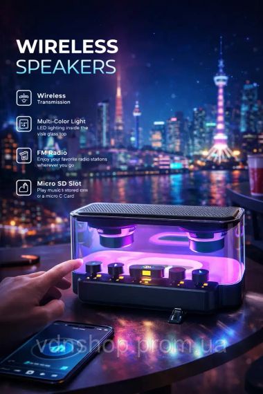 Беспроводная Bluetooth-колонка с RGB-подсветкой Z6 | Зображення 2