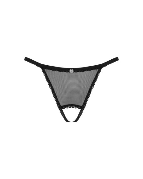 Прозорі стрінги з доступом Obsessive Celia Noir crotchless thong XL/2XL | Зображення 4
