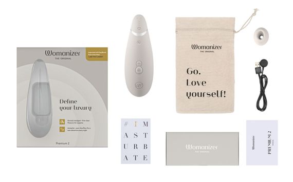 Вакуумний кліторальний стимулятор Womanizer Premium 2 - Grey, функції Autopilot та Smart Silence | Зображення 5