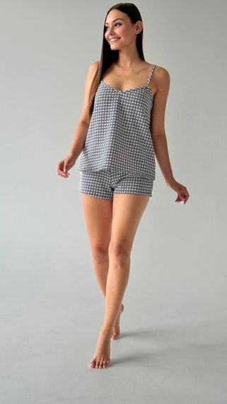 Піжамний комплект білий з чорними візерунками | Зображення 4