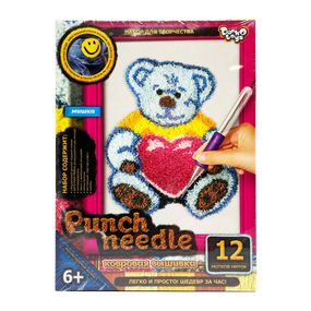 Набор для творчества: килимовая вышивка Мишка голубой "Punch Needle" PN-01-06