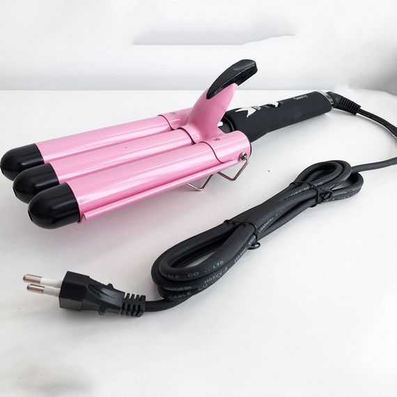 Міні плойка гофре GEMEI GM-1956-25 потрійна, Прилад для завивки волосся, ZG-432 Автоматична плойка | Зображення 7