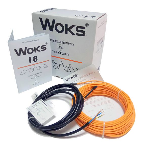 Нагревательный кабель под стяжку WOKS 18 от 8,8 м² до 13,3 м² (1490 Вт) | Зображення 1