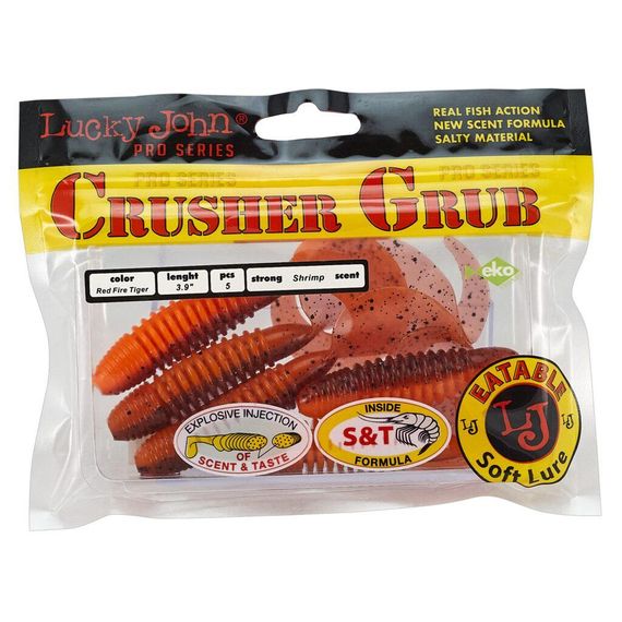Твистеры съедобные искусственные LJ Лаки Джон Pro Series CRUSHER GRUB 3,9in (09.90)/T48 5шт. | Зображення 4