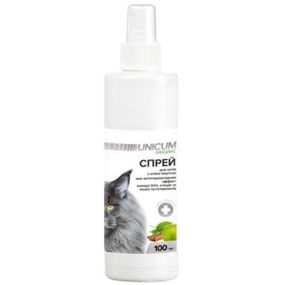Спрей от блох и клещей для котов Unicum Organic, 100 мл