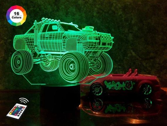 3D світильник нічник з пультом "Автомобіль 4" 3DTOYSLAMP