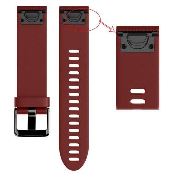 Силіконовий ремінець Primo для годинника Garmin Fenix 5S / 5S Plus / 6S - Red | Зображення 3