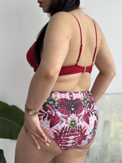 Роздільний бордовий купальник PLUS SIZE з поролоновими чашками | Зображення 9